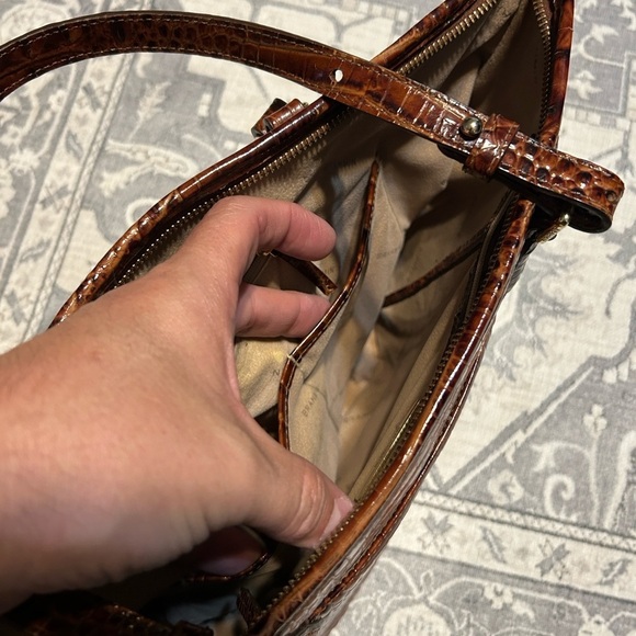 Brahmin Elegant Brown Embossed Tote Bag - Picture 9 of 15
